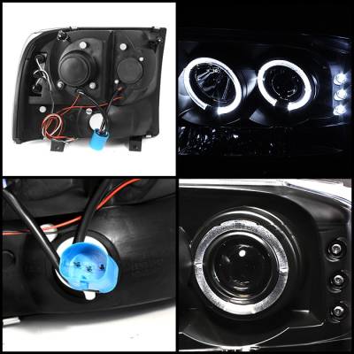 Spyder - Ford Excursion Spyder Projector Headlights - Version 2 - LED Halo - LED - Black - 444-FF25099-1P-G2-BK - Image 2