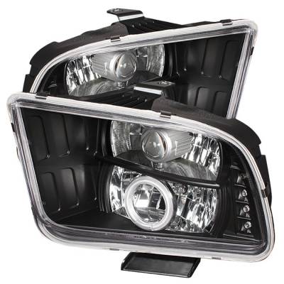 Spyder - Ford Mustang Spyder Projector Headlights CCFL Halo - LED - Black - 444-FM05-CCFL-BK - Image 1