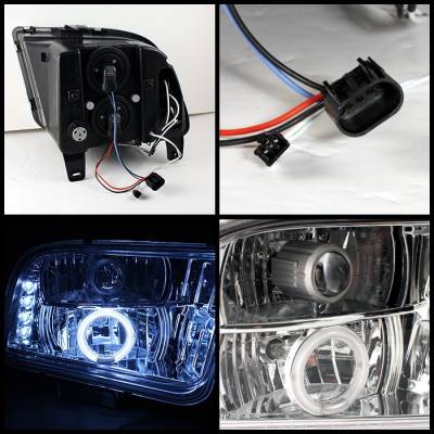 Spyder - Ford Mustang Spyder Projector Headlights CCFL Halo - LED - Chrome - 444-FM05-CCFL-C - Image 2