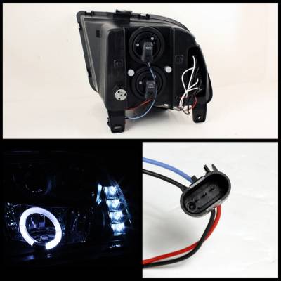 Spyder - Ford Mustang Spyder Projector Headlights LED Halo - LED - Black - 444-FM05-HL-BK - Image 2