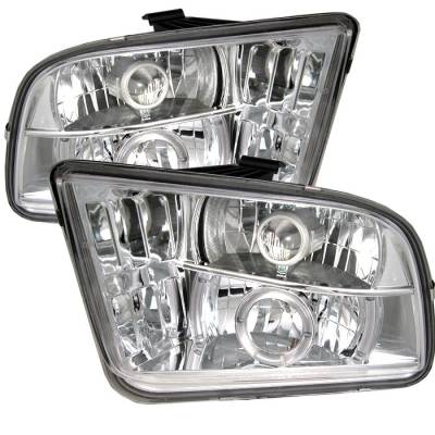 Spyder - Ford Mustang Spyder Projector Headlights LED Halo - LED - Chrome - 444-FM05-HL-C - Image 1
