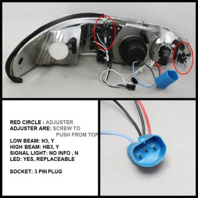 Spyder - Ford Mustang Spyder Projector Headlights - CCFL Halo - Amber Reflector - LED - Chrome - 1PC - 444-FM94-1PC-CCFL-C - Image 2