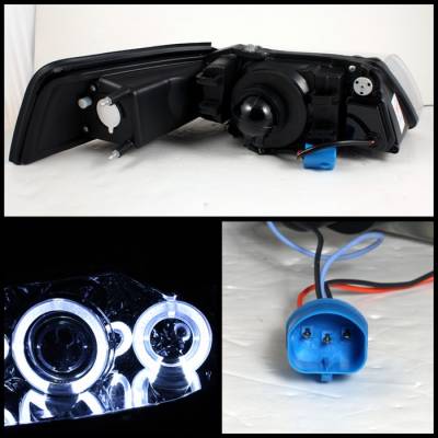 Spyder - Ford Mustang Spyder Projector Headlights - LED Halo - Chrome - 444-FM99-1PC-AM-C - Image 2