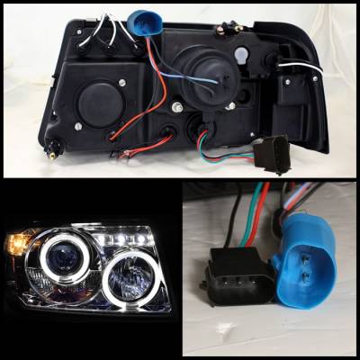 Spyder - Ford Ranger Spyder Projector Headlights - LED Halo - LED - Chrome - 1PC - 444-FR01-1PC-HL-C - Image 2