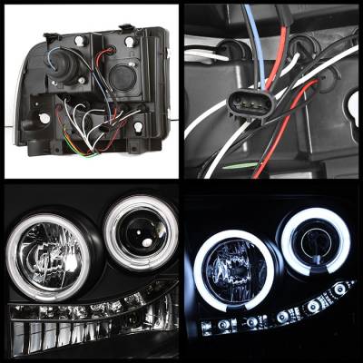 Spyder - Ford F450 Spyder Projector Headlights - CCFL Halo - LED - Black - 444-FS05-CCFL-BK - Image 2