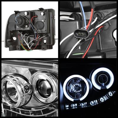 Spyder - Ford F250 Superduty Spyder Projector Headlights - CCFL Halo - LED - Chrome - 444-FS05-CCFL-C - Image 2