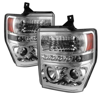 Spyder - Ford F250 Superduty Spyder Projector Headlights - CCFL Halo - LED - Chrome - 444-FS08-CCFL-C - Image 1