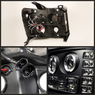 Spyder - GMC Sierra Spyder Projector Headlights - LED Halo - LED - Black - 444-GS07-HL-BK - Image 2