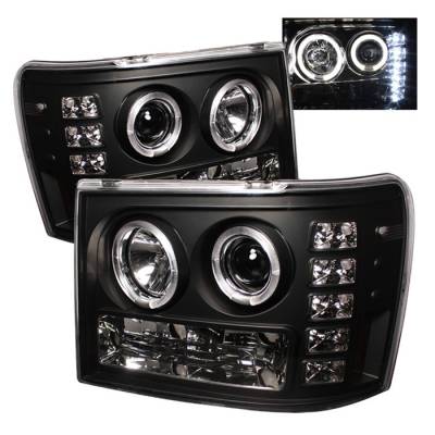 GMC Sierra Spyder Projector Headlights - LED Halo - LED - Black - 444-GS07-HL-BK