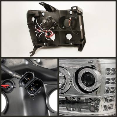 Spyder - GMC Sierra Spyder Projector Headlights - LED Halo - LED - Chrome - 444-GS07-HL-C - Image 2