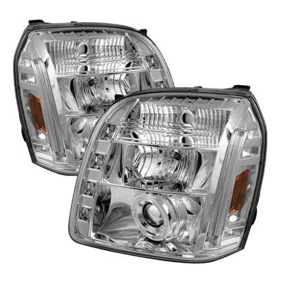 GMC Yukon Spyder Projector Headlights - LED Halo - LED - Chrome - 444-GY07-HL-C