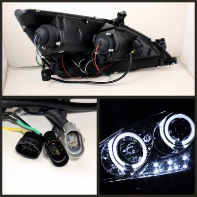Spyder - Honda Accord Spyder Projector Headlights - LED Halo - Amber Reflector - LED - Chrome - 444-HA03-AM-C - Image 2