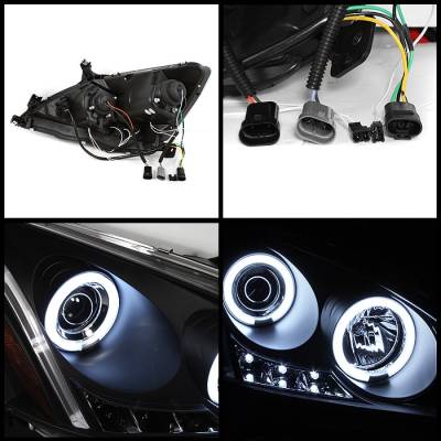 Spyder - Honda Accord Spyder Projector Headlights - CCFL Halo - LED - Black - 444-HA03-CCFL-BK - Image 2