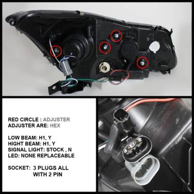 Spyder - Honda Accord 4DR Spyder Projector Headlights - DRL - Black - 444-HA08-4D-DRL-BK - Image 2