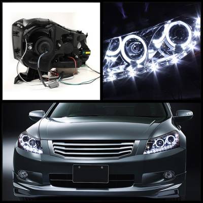 Spyder - Honda Accord 4DR Spyder Projector Headlights - LED Halo - DRL - Black - 444-HA08-4D-HL-BK - Image 2