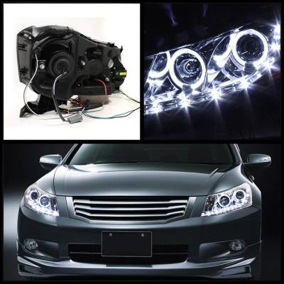 Spyder - Honda Accord 4DR Spyder Projector Headlights - LED Halo - DRL - Chrome - 444-HA08-4D-HL-C - Image 2