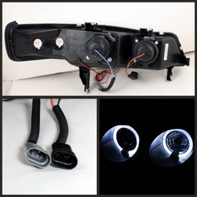 Spyder - Honda Accord Spyder Projector Headlights - LED Halo - Amber Reflector - Black - 1PC - 444-HA94-AM-BK - Image 2