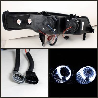 Spyder - Honda Accord Spyder Projector Headlights - LED Halo - Amber Reflector - Chrome - 1PC - 444-HA94-AM-C - Image 2