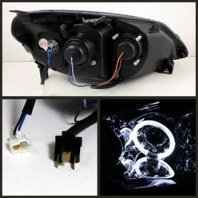 Spyder - Honda Civic 2DR & 4DR Spyder Projector Headlights - LED Halo - Amber Reflector - Chrome - 444-HC01-AM-C - Image 2