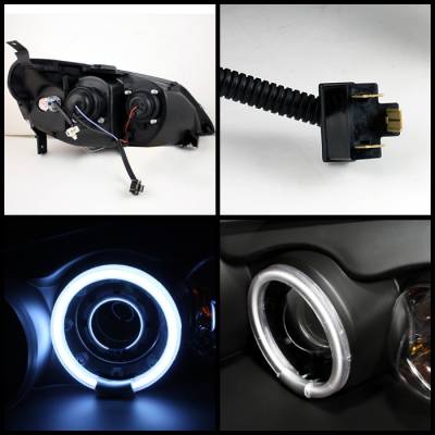 Spyder - Honda Civic 2DR & 4DR Spyder Projector Headlights - CCFL Halo - Black - 444-HC01-CCFL-BK - Image 2