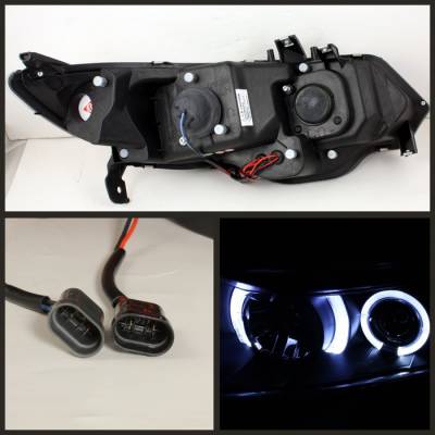 Spyder - Honda Civic 2DR Spyder Projector Headlights - LED Halo - Black - 444-HC06-2D-HL-BK - Image 2