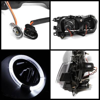 Spyder - Honda Civic Spyder Projector Headlights - LED Halo - Black - 444-HC90-HL-BK - Image 2