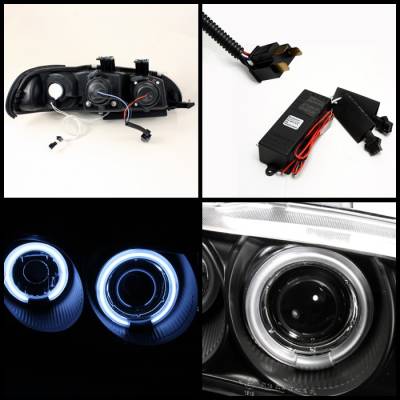 Spyder - Honda Civic 2DR & 3DR Spyder Projector Headlights - CCFL Halo - Black - 1PC - 444-HC921P-23D-CCFL-BK - Image 2