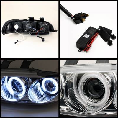 Spyder - Honda Civic 2DR & 3DR Spyder Projector Headlights - CCFL Halo - Chrome - 1PC - 444-HC921P-23D-CCFL-C - Image 2