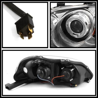 Spyder - Honda Civic Spyder Projector Headlights - LED Halo - Amber Reflector - Chrome - 444-HC96-AM-C - Image 2