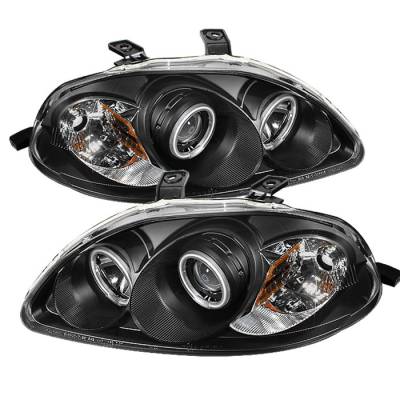Spyder - Honda Civic Spyder Projector Headlights - CCFL Halo - Black - 444-HC96-CCFL-BK - Image 1