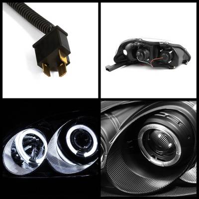 Spyder - Honda Civic Spyder Projector Headlights - LED Halo - Black - 444-HC99-AM-BK - Image 2