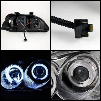 Spyder. - Honda Civic Spyder Projector Headlights - CCFL Halo - Chrome - 444-HC99-CCFL-C - Image 2