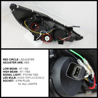Spyder - Hyundai Sonata Spyder Projector Headlights - CCFL Halo - DRL - Black - 444-HYSON11-CCFL-DRL-BK - Image 2