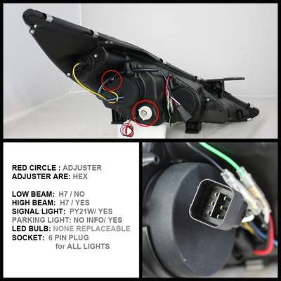 Spyder - Hyundai Sonata Spyder Projector Headlights - LED Halo - DRL - Black - 444-HYSON11-DRL-BK - Image 2
