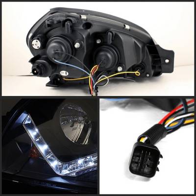 Spyder - Hyundai Tucson Spyder Projector Headlights - DRL - Black - 444-HYTUC04-DRL-BK - Image 2
