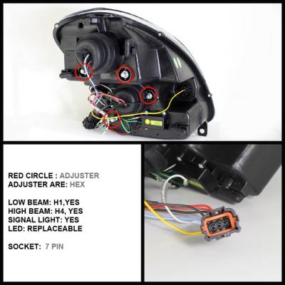 Spyder - Infiniti G35 4DR Spyder Projector Headlights LED Halo - DRL - Black - 444-IG35034D-DRL-BK - Image 2