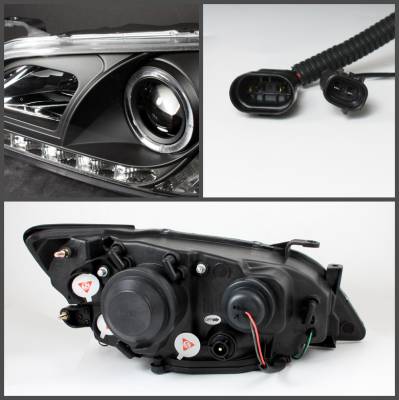 Spyder - Lexus IS Spyder Projector Headlights - Xenon HID Model Only - LED Halo - DRL - Black - 444-LIS01-HID-DRL-BK - Image 2
