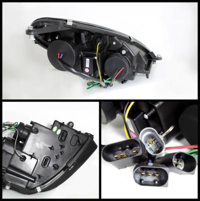 Spyder - Mercedes-Benz SLK Spyder Projector Headlights - Xenon HID Model Only - DRL - Chrome - 444-MBSLK05-HID-DRL-C - Image 2