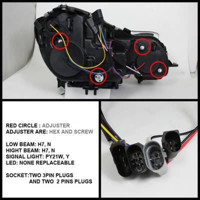 Spyder - Mercedes-Benz E Class Spyder Projector Headlights Black - 444-MBW21103-BK - Image 2