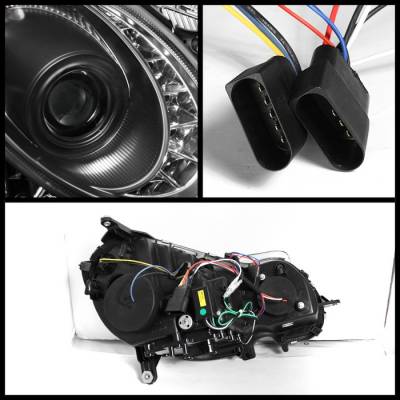 Spyder - Mercedes-Benz E Class Spyder Projector Headlights DRL - Black - 444-MBW21107-DRL-BK - Image 2