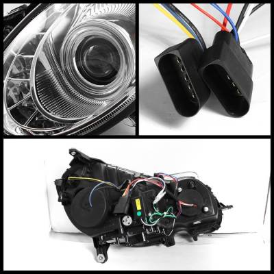 Spyder - Mercedes-Benz E Class Spyder Projector Headlights DRL - Chrome - 444-MBW21107-DRL-C - Image 2