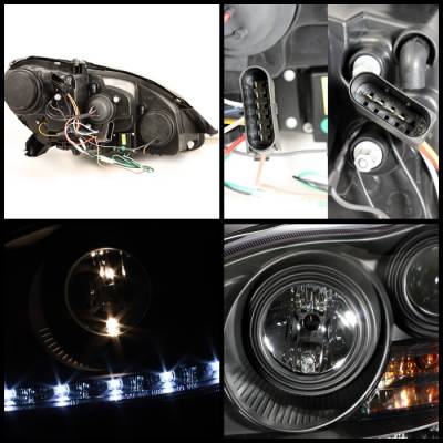 Spyder - Mercedes-Benz S Class Spyder Projector Headlights - Xenon HID Model Only - DRL - Black - 444-MBW220-HID-DRL-BK - Image 2
