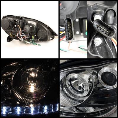 Spyder - Mercedes-Benz S Class Spyder Projector Headlights - Xenon HID Model Only - DRL - Chrome - 444-MBW220-HID-DRL-C - Image 2