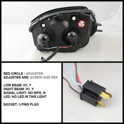 Spyder - Mitsubishi Eclipse Spyder Projector Headlights - LED Halo - Black - 444-ME00-CCFL-BK - Image 2