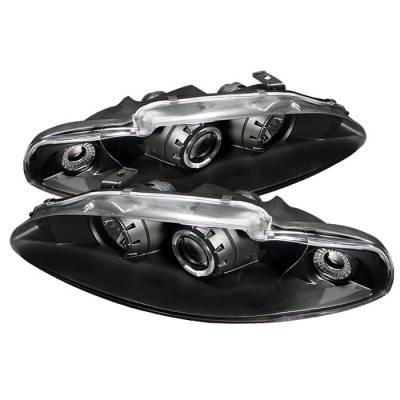 Mitsubishi Eclipse Spyder Projector Headlights - LED Halo - Black - 444-ME95-HL-BK
