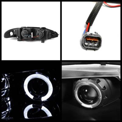 Spyder - Mitsubishi Eclipse Spyder Projector Headlights - LED Halo - Black - 444-ME95-HL-BK - Image 2