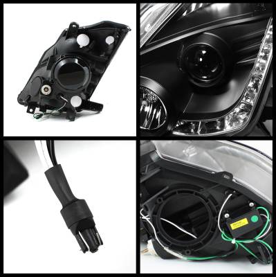 Spyder - Nissan 350Z Spyder Projector Headlights DRL - Black - 444-N350Z02-DRL-BK - Image 2