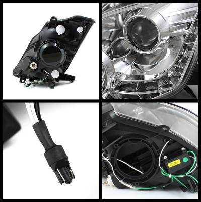 Spyder - Nissan 350Z Spyder Projector Headlights DRL - Chrome - 444-N350Z02-DRL-C - Image 2