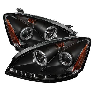Spyder - Nissan Altima Spyder Projector Headlights LED Halo - LED - Black - 444-NA02-HL-BK - Image 1