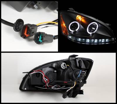 Spyder - Nissan Altima Spyder Projector Headlights LED Halo - LED - Black - 444-NA02-HL-BK - Image 2